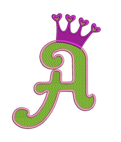 Crown Filled Machine Embroidery Font