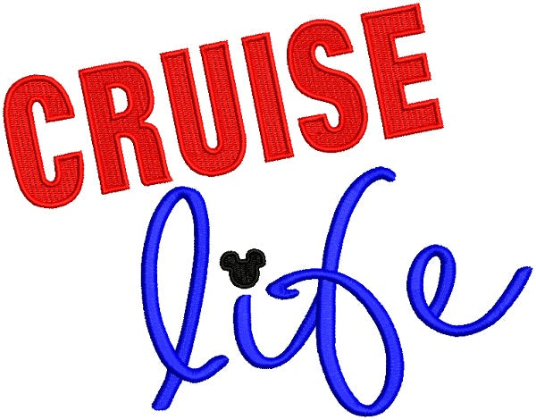 Cruise Life Nautical Filled Machine Embroidery Design Digitized Pattern