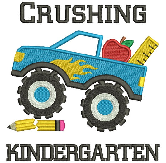 Crushing Kindergarten School Filled Machine Embroidery Design Digitized Pattern
