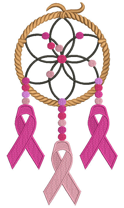 Cure Breast Cancer Dream Catcher Filled Machine Embroidery Design Digi ...