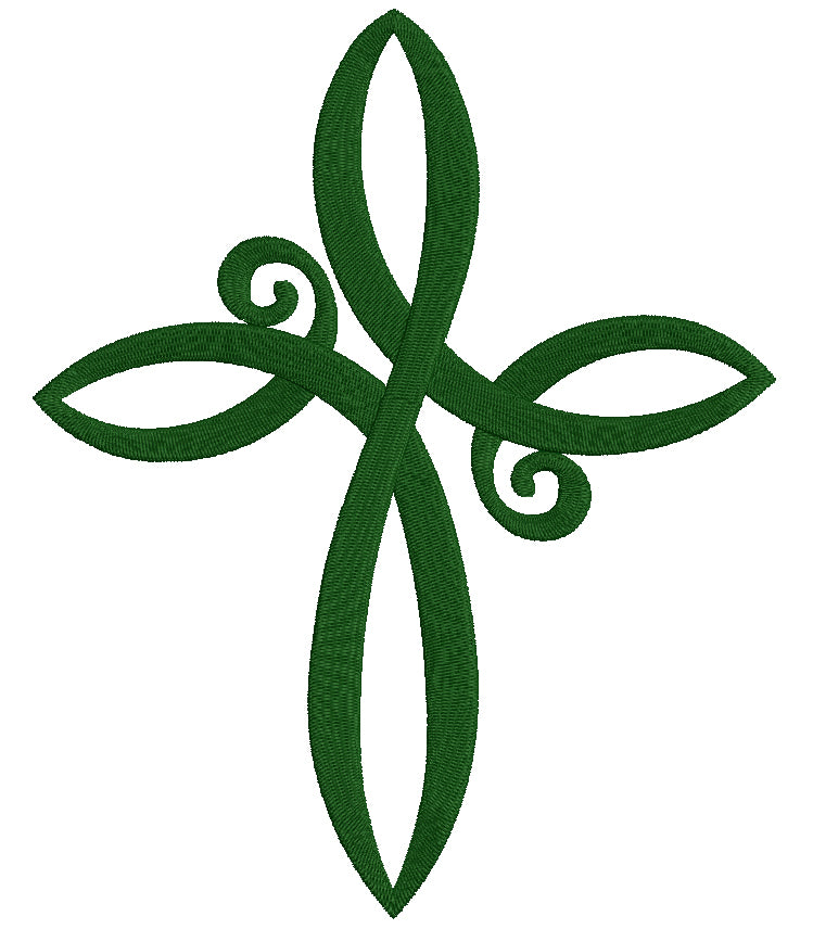 Curly Celtic Knot Filled Machine Embroidery Digitized Design Pattern