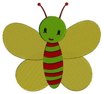 Cute Baby Butterfly Machine Embroidery Digitized Design Filled Pattern - Instant Download - 4x4 , 5x7, and 6x10 -hoops