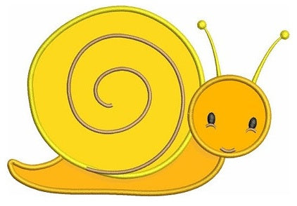 Cute Baby Snail Applique Machine Embroidery Digitized Design Pattern - Instant Download - 4x4 , 5x7, and 6x10 -hoops