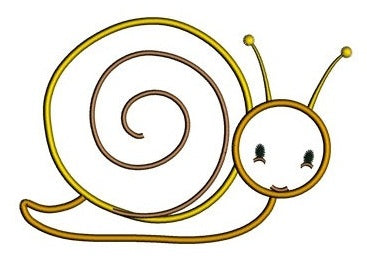 Cute Baby Snail Applique Machine Embroidery Digitized Design Pattern - Instant Download - 4x4 , 5x7, and 6x10 -hoops