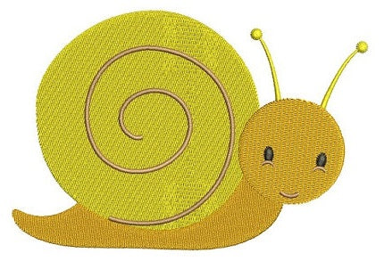 Cute Baby Snail Machine Embroidery Digitized Design Filled Pattern - Instant Download - 4x4 , 5x7, and 6x10 -hoops