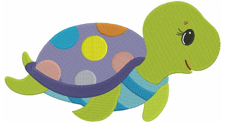 Cute Baby Turtle Filled Machine Embroidery Digitized Design Pattern