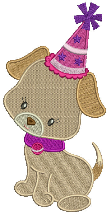 Cute Birthday Puppy Filled Machine Embroidery Design Digitized Pattern