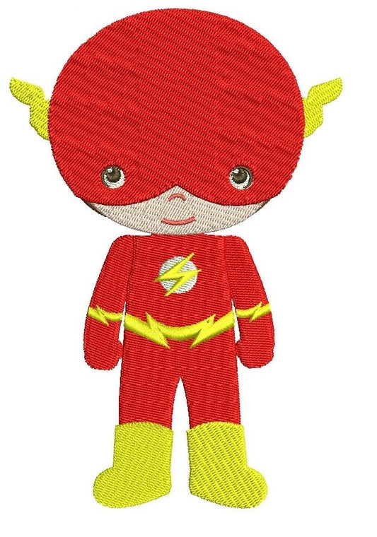 Cute Boy Flash Superhero's Little Brother - (hands out) Machine Embroidery Design