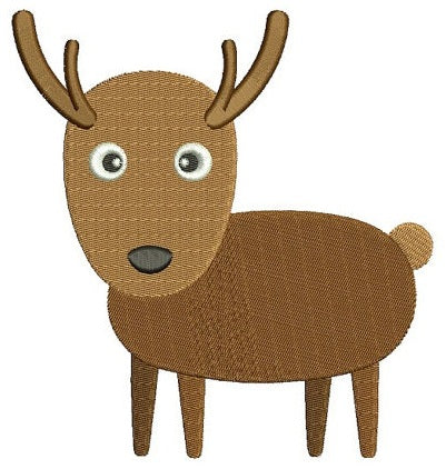 Cute Deer Machine Embroidery Digitized Filled design pattern - Instant Download -4x4 , 5x7, and 6x10 hoops