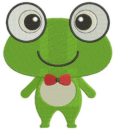 Cute Frog Machine Embroidery Digitized Design Filled Pattern - Instant Download - 4x4 , 5x7, and 6x10 -hoops
