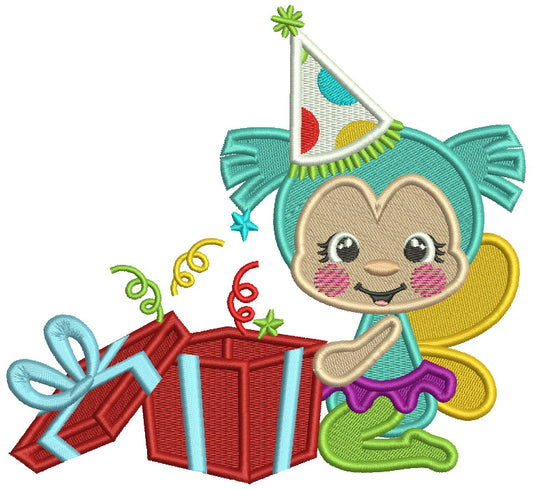 Cute Little Birthday Bug Opening Presents Filled Machine Embroidery Design Digitized Pattern