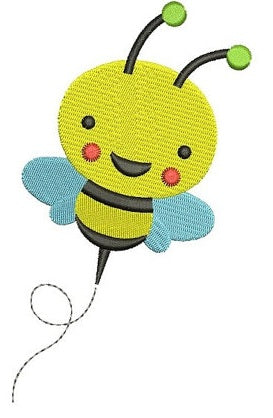 Cute Little Bumble Bee Machine Embroidery Design Filled Pattern - Instant Download - comes in three sizes to fit 4x4 , 5x7, and 6x10 hoops