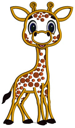 Cute Little Giraffe Applique Machine Embroidery Design Digitized Pattern