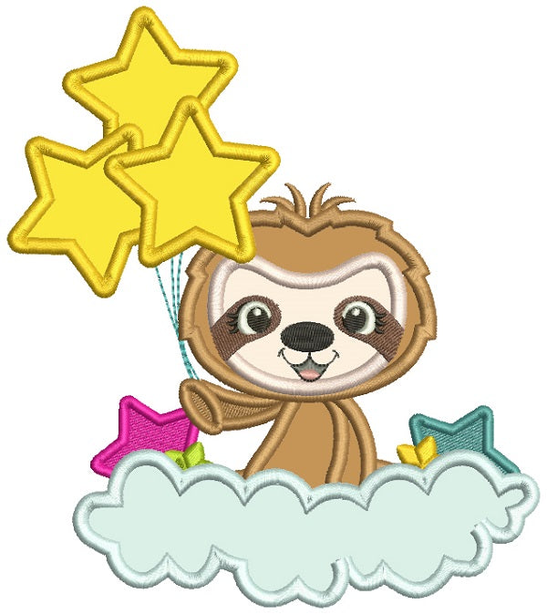 Cute Little Mongoose With Stars Applique Machine Embroidery Design Digitized Pattern