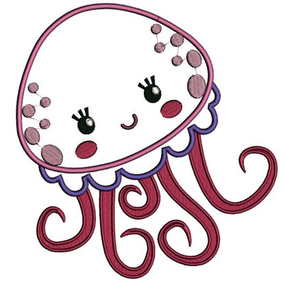 Cute Little Octopus Applique Machine Embroidery Design Digitized Pattern