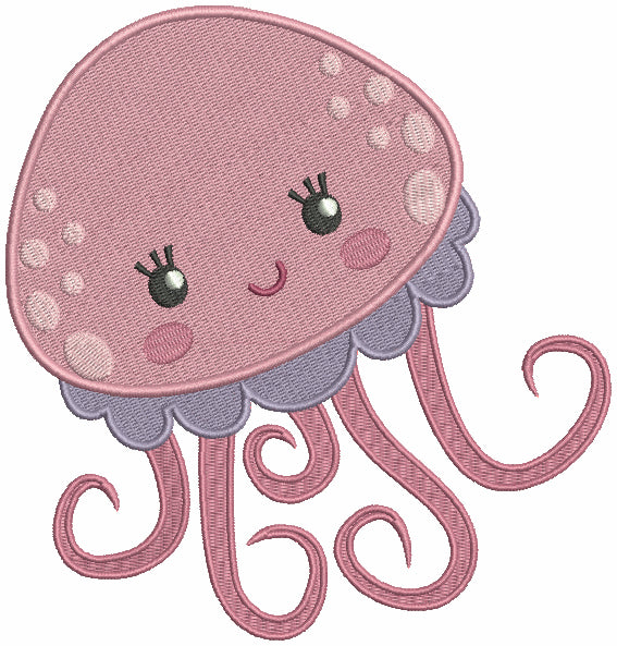 Cute Little Octopus Filled Machine Embroidery Design Digitized Pattern