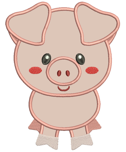Cute Little Piggy Applique Machine Embroidery Digitized Design Pattern
