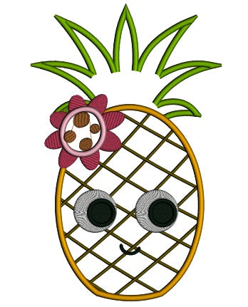 Cute Little Pineapple Applique Machine Embroidery Design Digitized Pattern