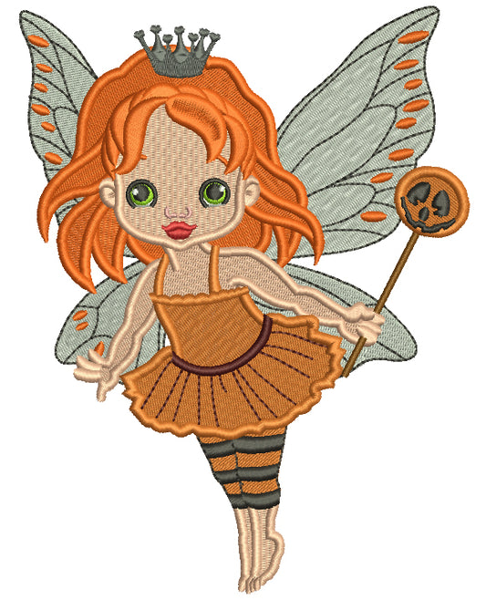 Cute Little Princess Fairy Halloween Filled Machine Embroidery Design Digitized Pattern