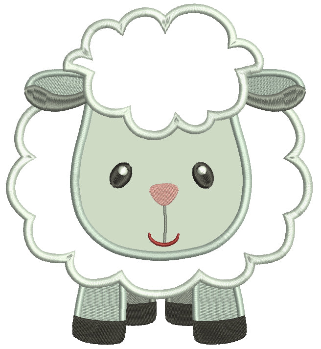 Cute Little Sheep Applique Machine Embroidery Digitized Design Pattern
