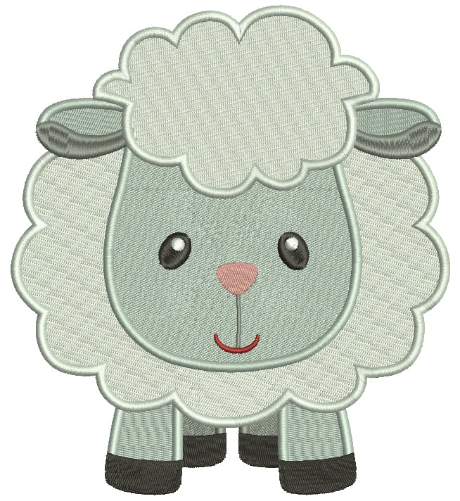 Cute Little Sheep Filled Machine Embroidery Digitized Design Pattern