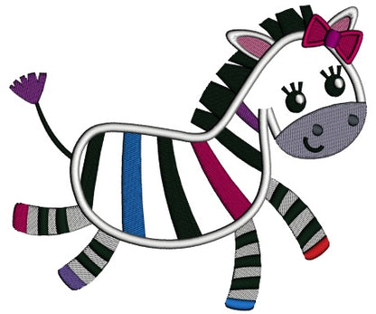 Cute Zebra Applique Machine Embroidery Design Digitized Pattern