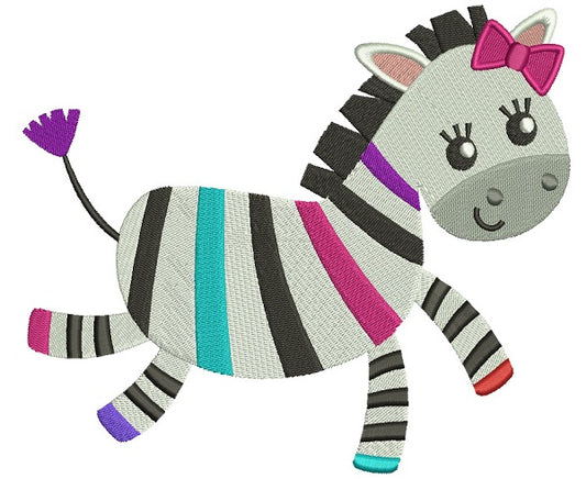 Cute Zebra Filled Machine Embroidery Design Digitized Pattern