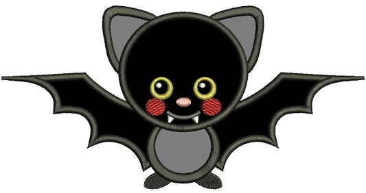 Cute Baby Halloween Bat Applique Machine Embroidery Digitized Design Pattern