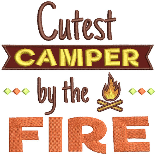 Cutest Camper By The Fire Applique Machine Embroidery Design Digitized Pattern