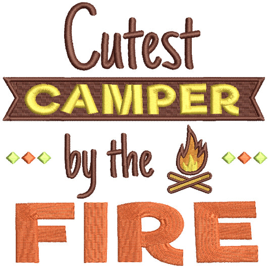 Cutest Camper By The Fire Filled Machine Embroidery Design Digitized Pattern
