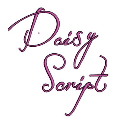 Daisy Script Machine Embroidery Font Upper and Lower Case 1 2 3 inches