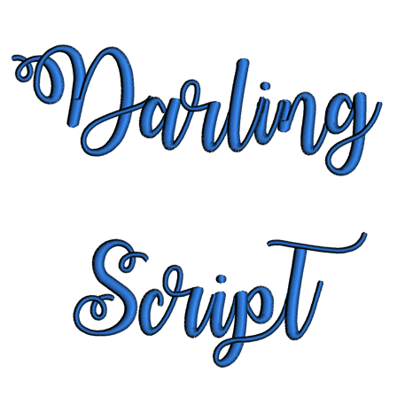 Darling Script Machine Embroidery Font Upper and Lower Case 1 2 3 inches