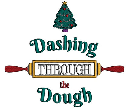 Dashing Through The Dough Applique Christmas Machine Embroidery Design Digitized Pattern