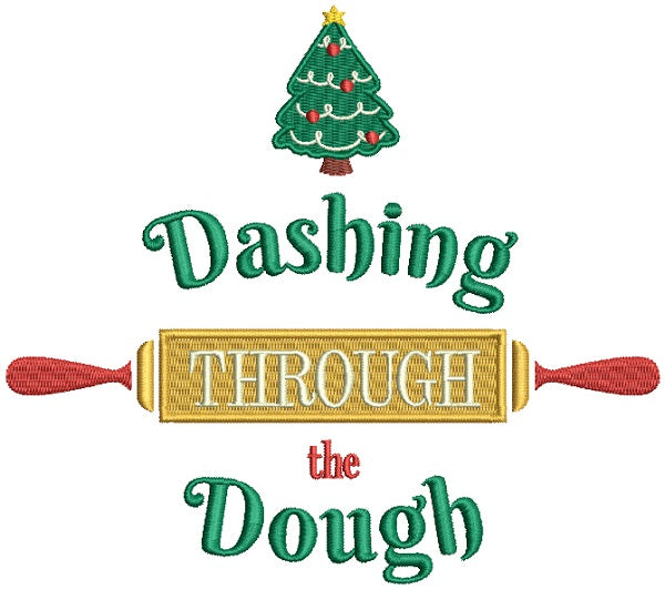Dashing Through The Dough Filled Christmas Machine Embroidery Design Digitized Pattern