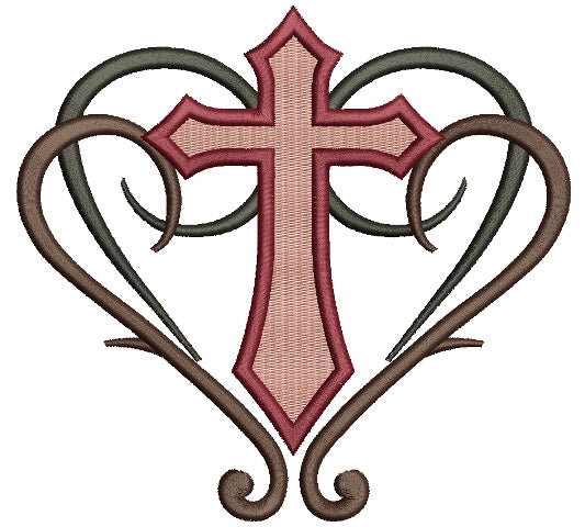 Decorative Cross Religious Filled Machine Embroidery Digitized Design ...