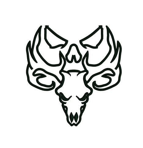 Deer Antlers Skull Applique, buck, moose, Machine Embroidery Digitized Pattern - Instant Download Digitized Pattern -4x4 , 5x7, 6x10