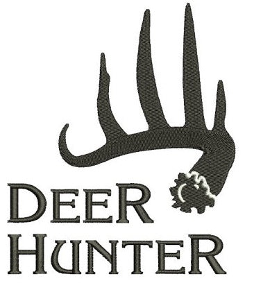 Deer Hunter Antlers machine embroidery digitized design filled pattern - Instant Download -4x4 , 5x7, and 6x10 hoops