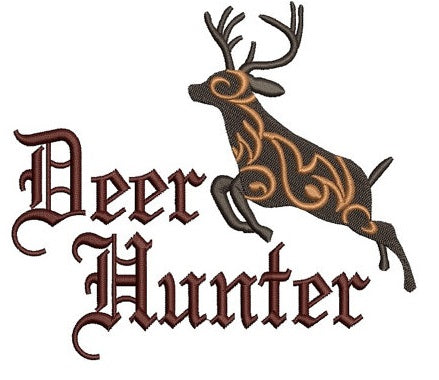 Deer Hunter embroidery machine digitized design filled pattern - Instant Download -4x4 , 5x7, and 6x10 hoops