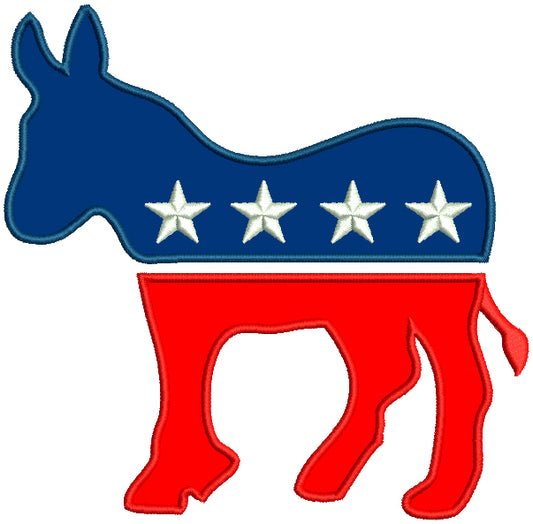 Democratic Party Donkey Political Applique Machine Embroidery Design Digitized