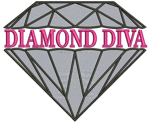 Diamond Diva Filled Machine Embroidery Design Digitized Pattern