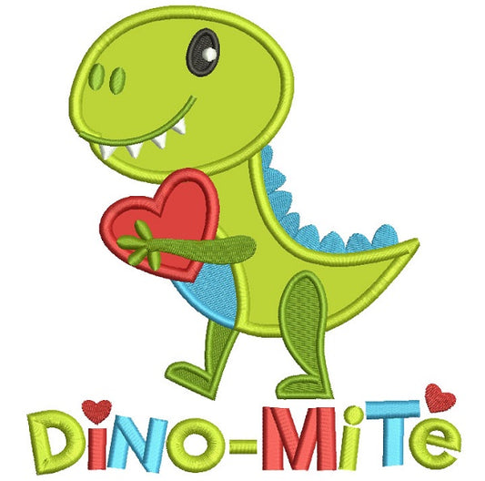Dino MIte Cute Dinosaur Applique Machine Embroidery Design Digitized Pattern