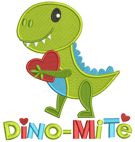 Dino MIte Cute Dinosaur Filled Machine Embroidery Design Digitized Pattern