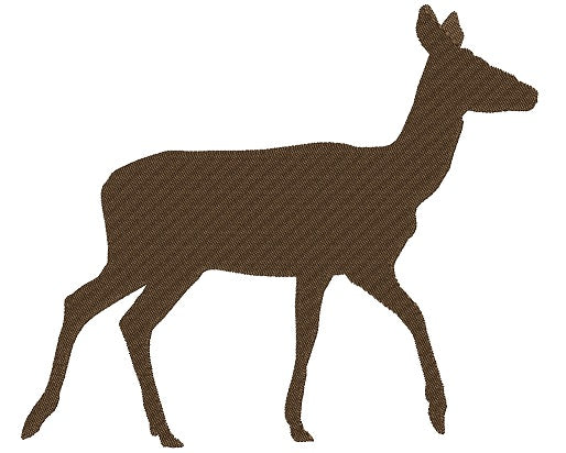 Doe Hunting In The Woods Filled Machine Embroidery Design Digitized Pattern