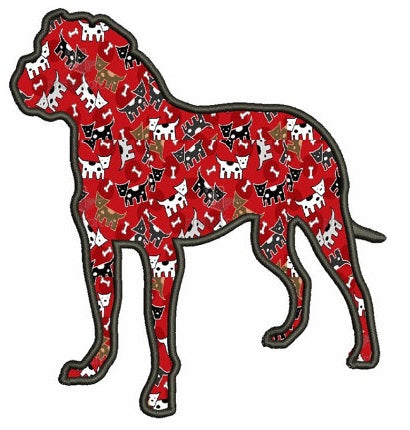 Dog Applique Digitized Machine Embroidery Design Pattern - Instant Download - 4x4 , 5x7, 6x10