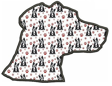 Dog Silhouette Applique Digitized Machine Embroidery Design Pattern - Instant Download - 4x4 , 5x7, 6x10