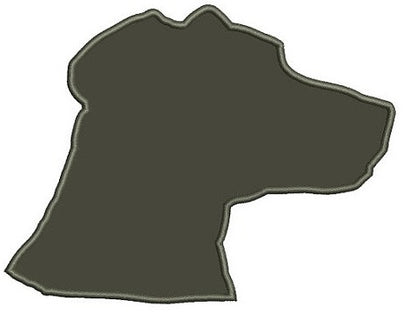 Dog Silhouette Applique Digitized Machine Embroidery Design Pattern - Instant Download - 4x4 , 5x7, 6x10