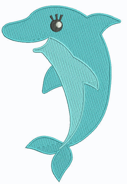 Dolphin Filled Machine Embroidery Design Digitized Pattern