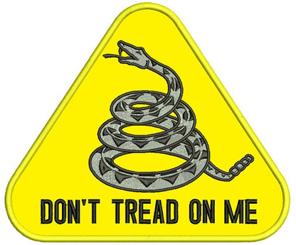 Don't Tread On Me Yellow Rattlesnake From Gadsden Flag Applique Machine Embroidery Design Digitized Pattern