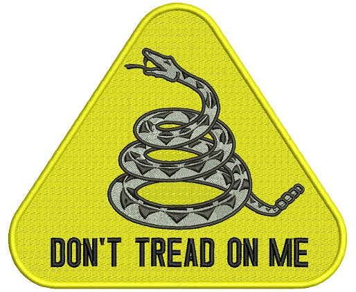 Don't Tread On Me Yellow Rattlesnake From Gadsden Flag Filled Machine Embroidery Design Digitized Pattern