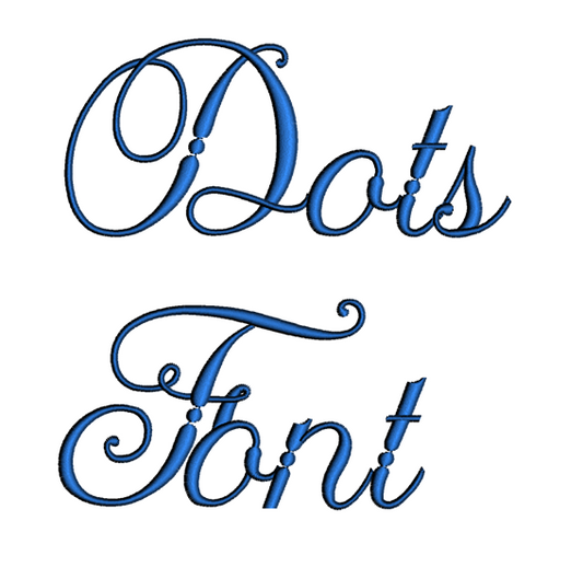 Dots Font Machine Embroidery Script Upper and Lower Case 1 2 3 inches
